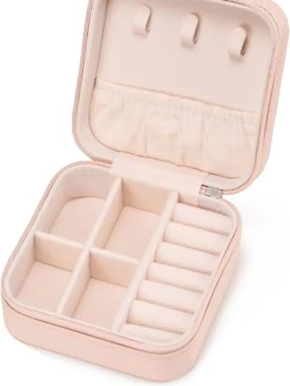 COMPACT PORTABLE FAUX LEATHER TRAVEL JEWELRY BOX ORGANIZER NIB